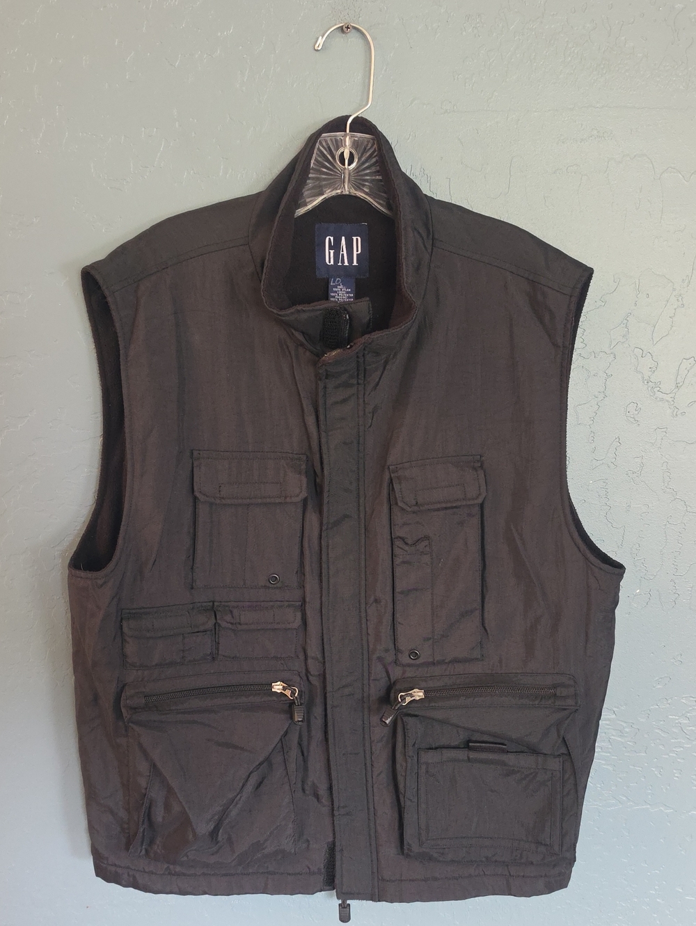 VTG GAP Men's Black Multi-Pocket Utility Vest